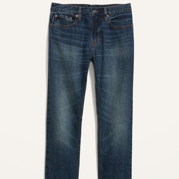 Old Navy Straight Built-In Tough Non-Stretch Jeans for Men - Picture 2 of 4